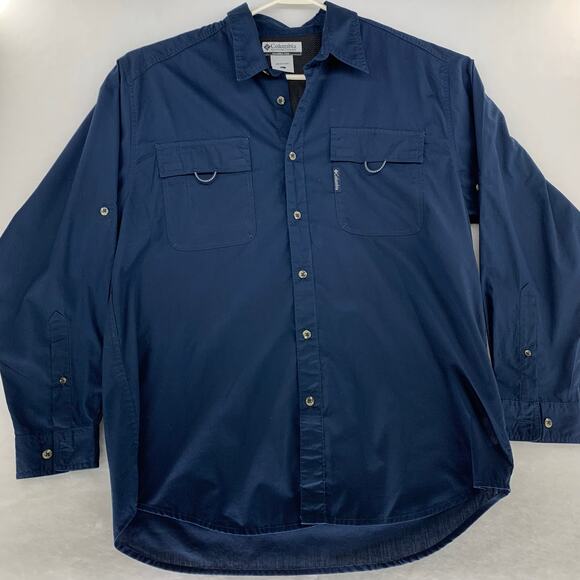 Columbia Other - Columbia Navy Blue Long Sleeve Mens Casual Long Sleeve Shirt Size L